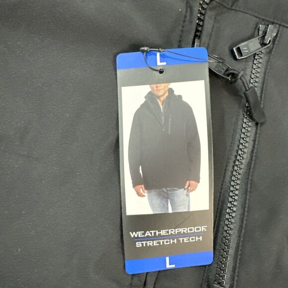 NEW WEATHERPROOF BLACK  SOFTSHELL JACKET MENS L STRETCH TECH JACKET BLACK - Picture 3 of 16